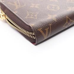 Louis Vuitton LOUIS VUITTON Zippy Wallet Monogram Fuchsia Round Long Coated Canvas Women's Brown Pink M41895