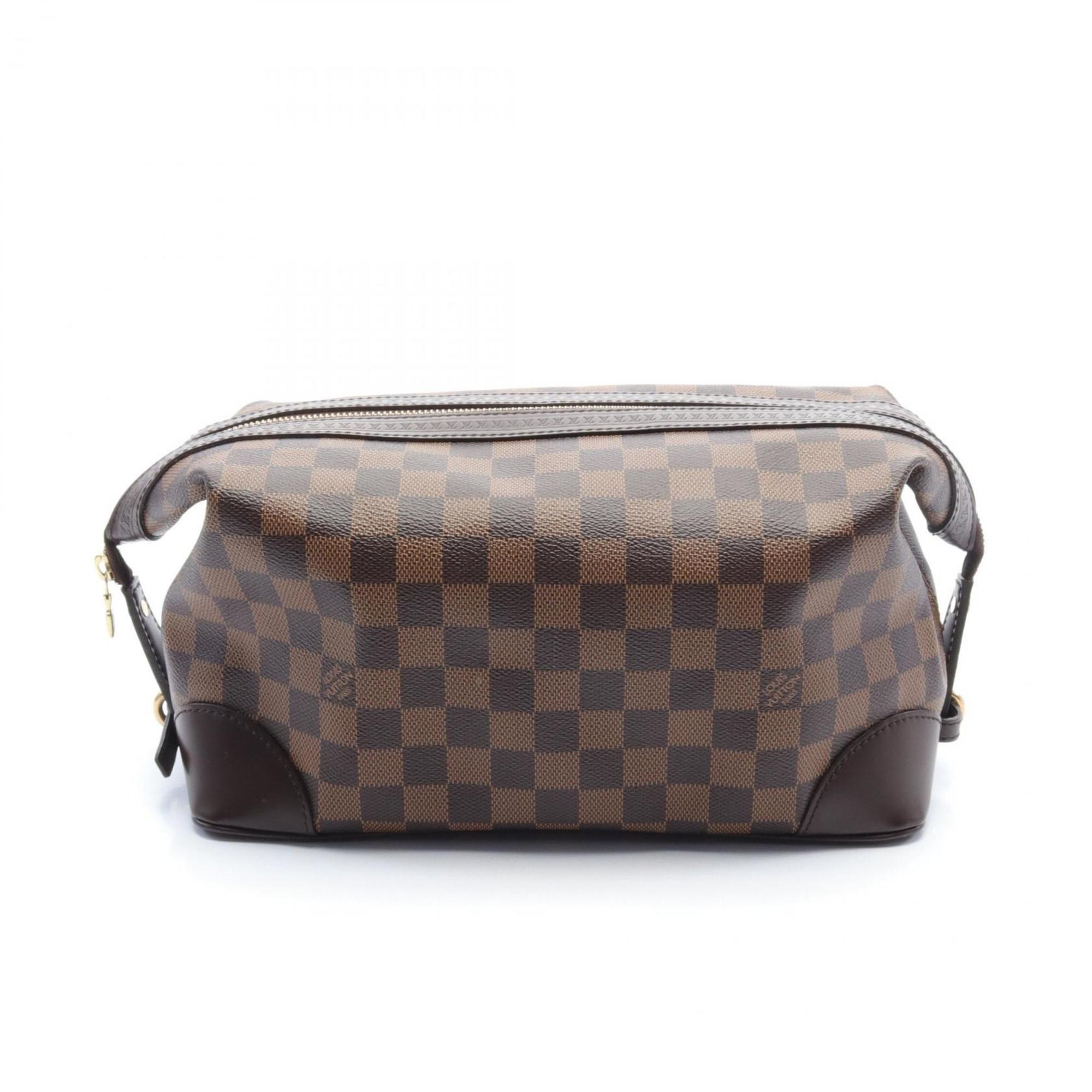 Louis Vuitton LOUIS VUITTON Vaslub Wash Second Bag Clutch Coated Canvas Leather Damier Women's Brown N41538