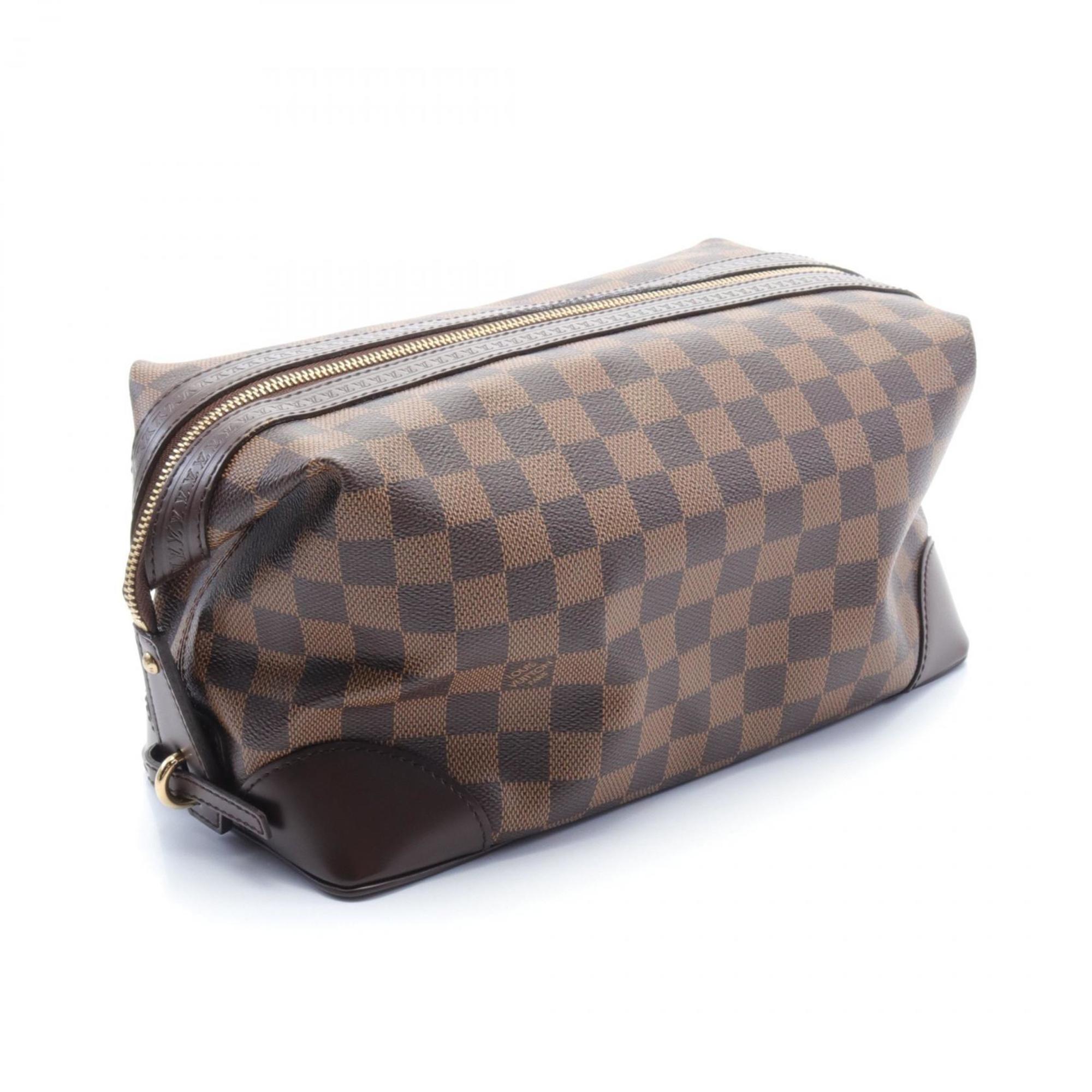 Louis Vuitton LOUIS VUITTON Vaslub Wash Second Bag Clutch Coated Canvas Leather Damier Women's Brown N41538