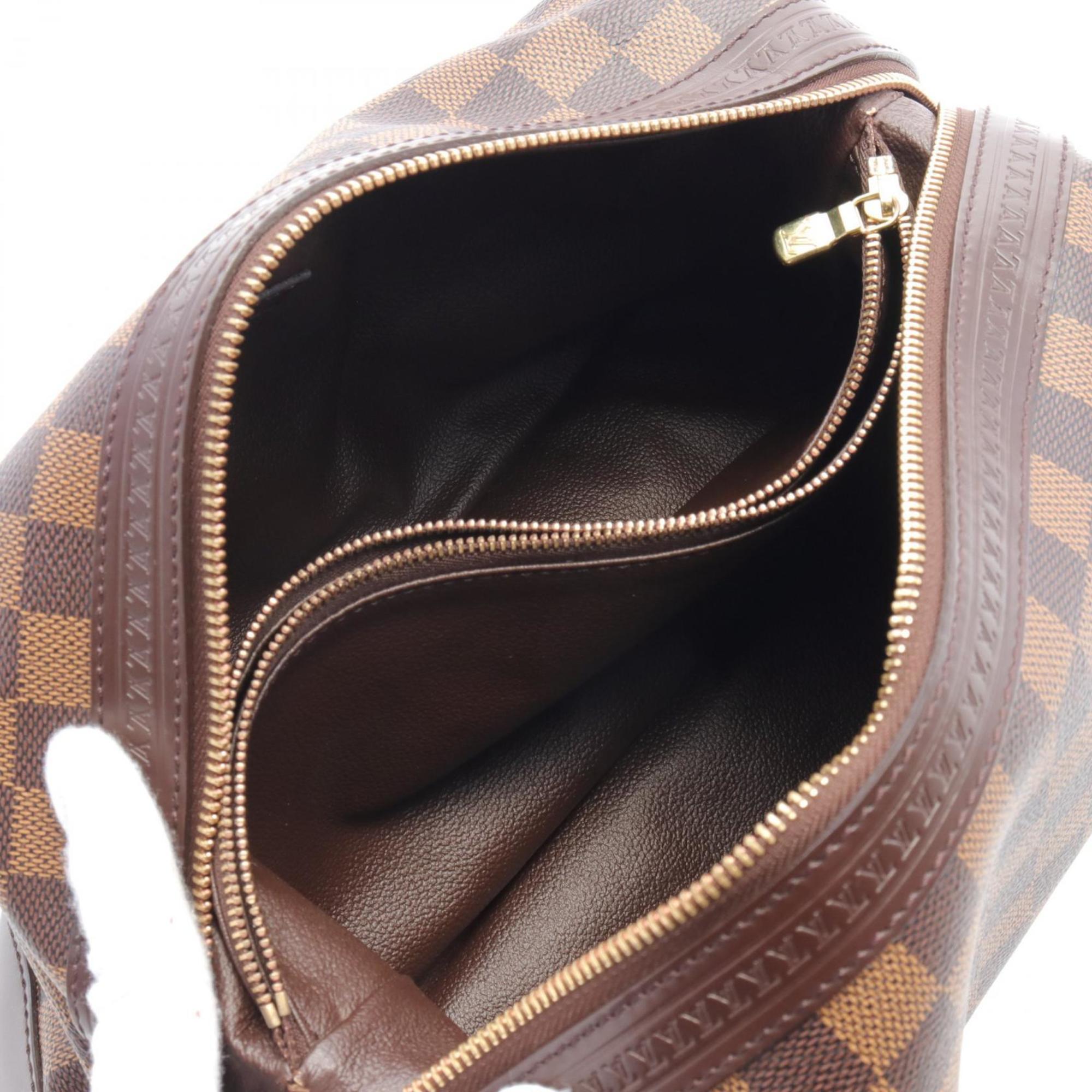 Louis Vuitton LOUIS VUITTON Vaslub Wash Second Bag Clutch Coated Canvas Leather Damier Women's Brown N41538