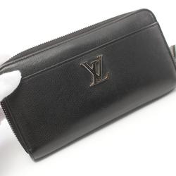 Louis Vuitton LOUIS VUITTON Zippy Lock Me Noir Round Long Wallet Leather Women's Black M62622