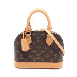 Louis Vuitton Alma BB Handbag Bag Coated Canvas Leather Monogram Women's Brown M46990