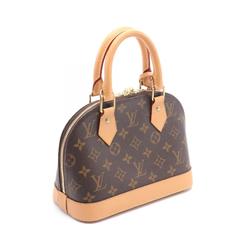 Louis Vuitton Alma BB Handbag Bag Coated Canvas Leather Monogram Women's Brown M46990