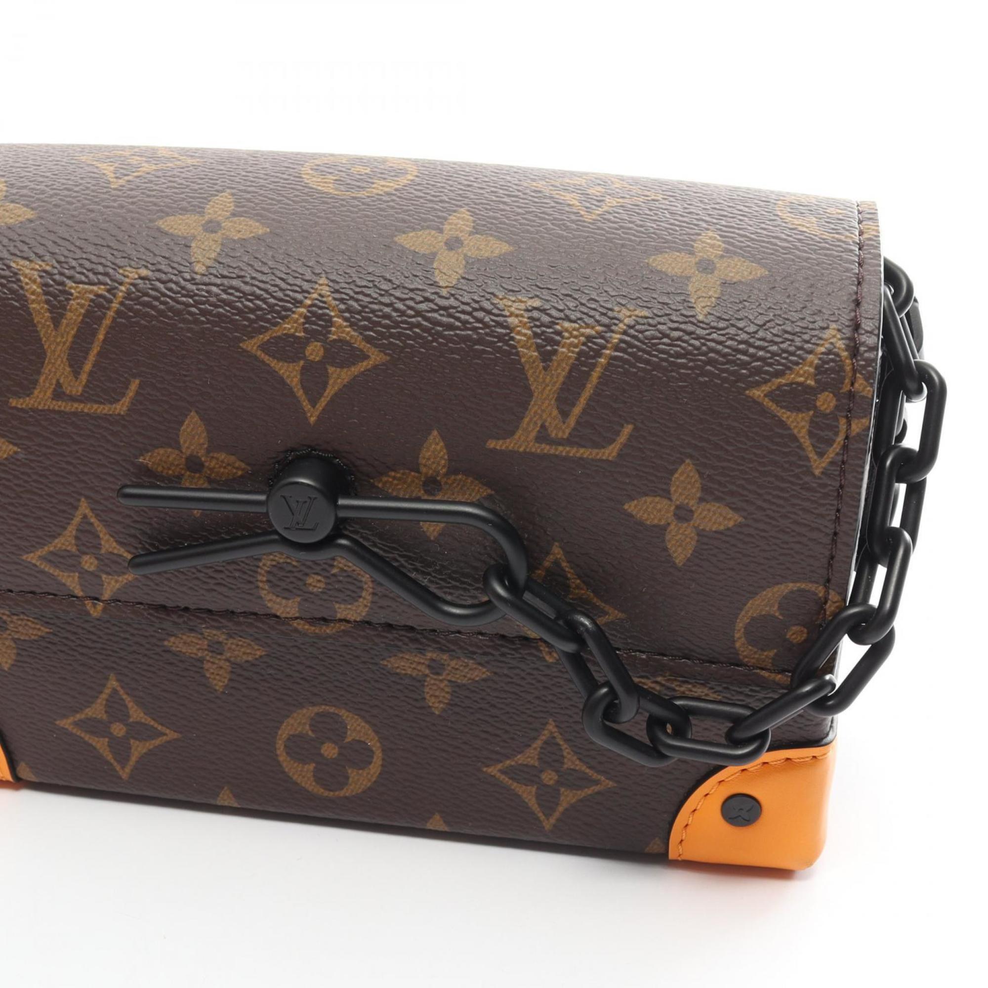 LOUIS VUITTON Steamer Wearable Wallet Shoulder Bag Coated Canvas Leather Monogram Men's Brown Orange M82534