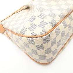 Louis Vuitton Siracusa PM Shoulder Bag Coated Canvas Leather Damier Azur Women's White N41113