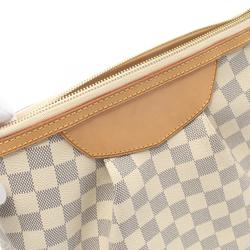 Louis Vuitton Siracusa PM Shoulder Bag Coated Canvas Leather Damier Azur Women's White N41113