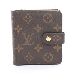 Louis Vuitton LOUIS VUITTON Compact Zip Monogram Bi-fold Wallet Coated Canvas Women's Brown M61667