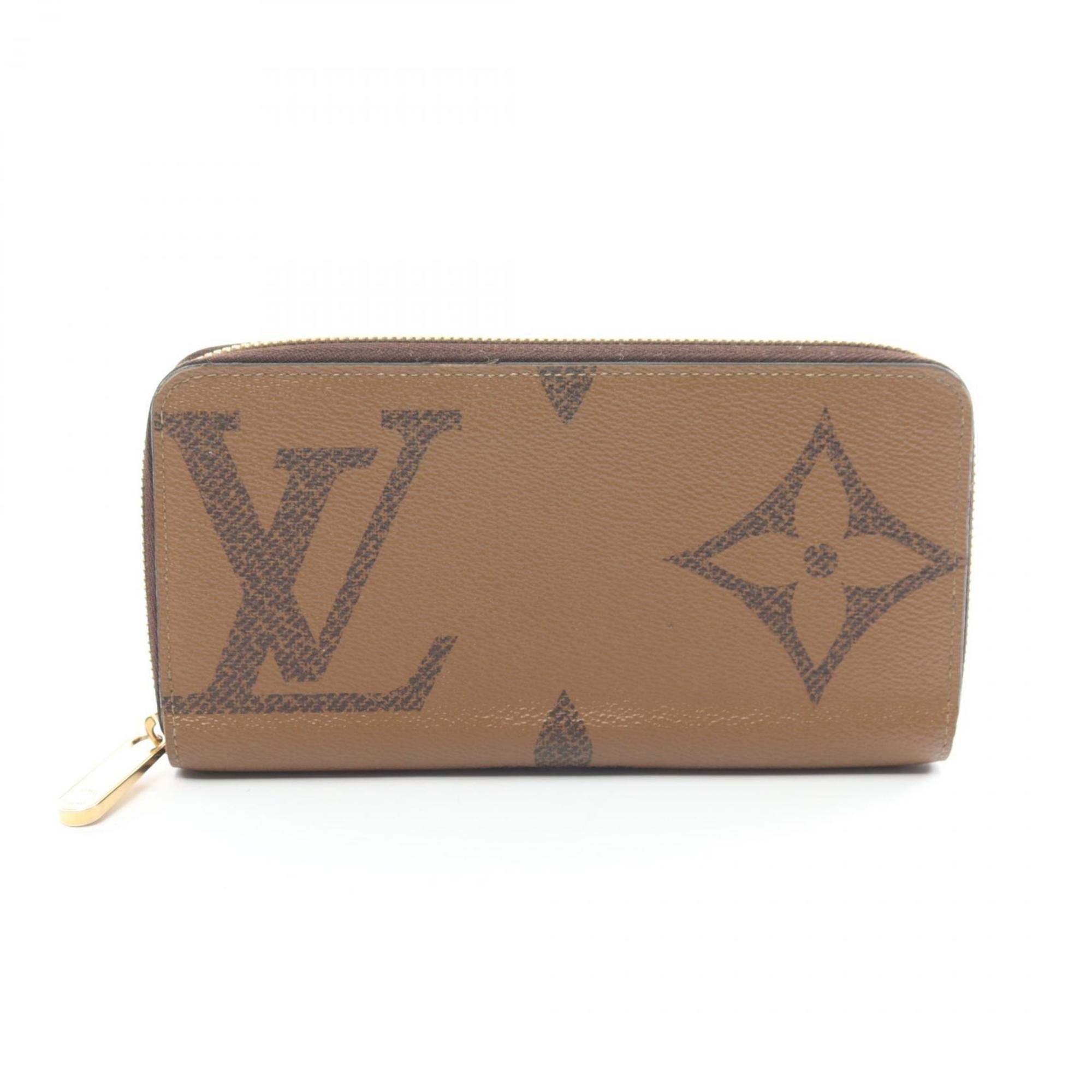 Louis Vuitton LOUIS VUITTON Zippy Wallet Monogram Giant Reverse Round Long Coated Canvas Leather Women's Brown M69353