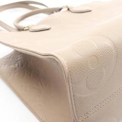 LOUIS VUITTON On the Go MM Tote Bag Leather Monogram Empreinte Women's Beige M45607