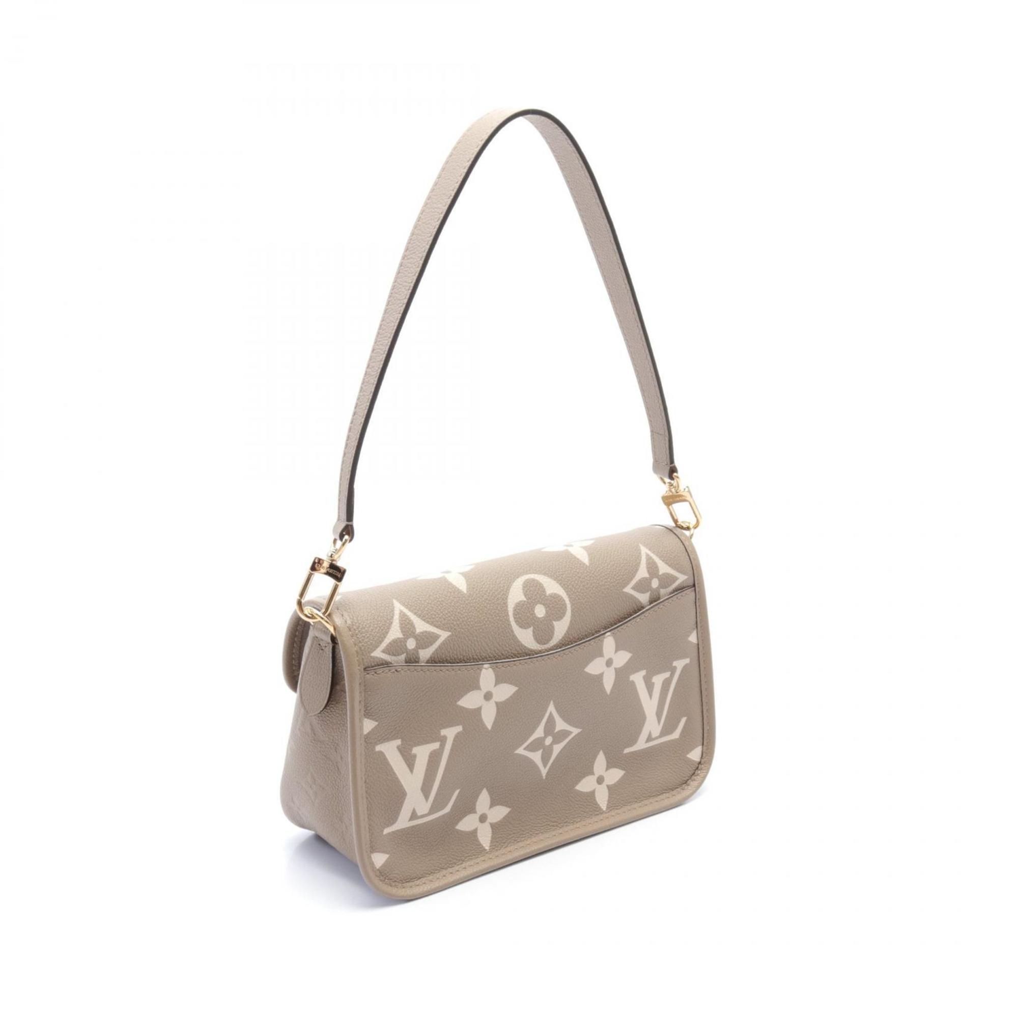 Louis Vuitton LOUIS VUITTON Diane Bicolor Monogram Empreinte Tourterelle Crème Shoulder Bag Leather Women's Beige Ivory M46583