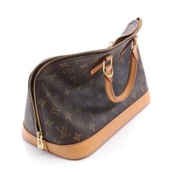 Louis Vuitton Alma PM Monogram Handbag Bag Coated Canvas Leather Women's Brown M51130