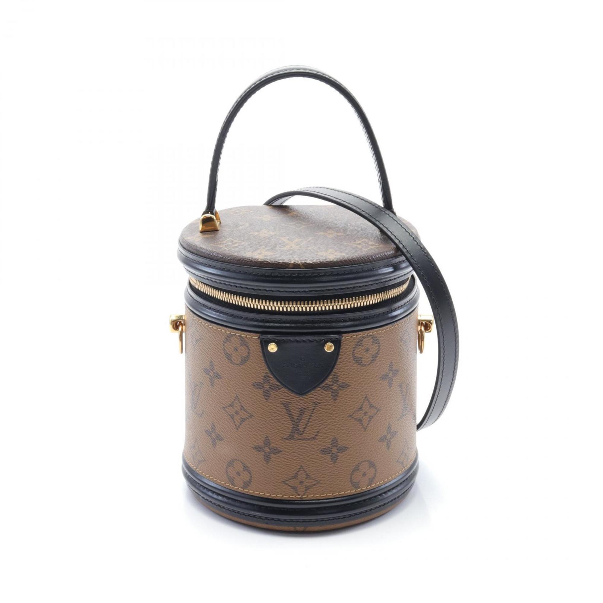 LOUIS VUITTON Cannes Handbag Bag Coated Canvas Leather Monogram Reverse Women's Brown Black M43986