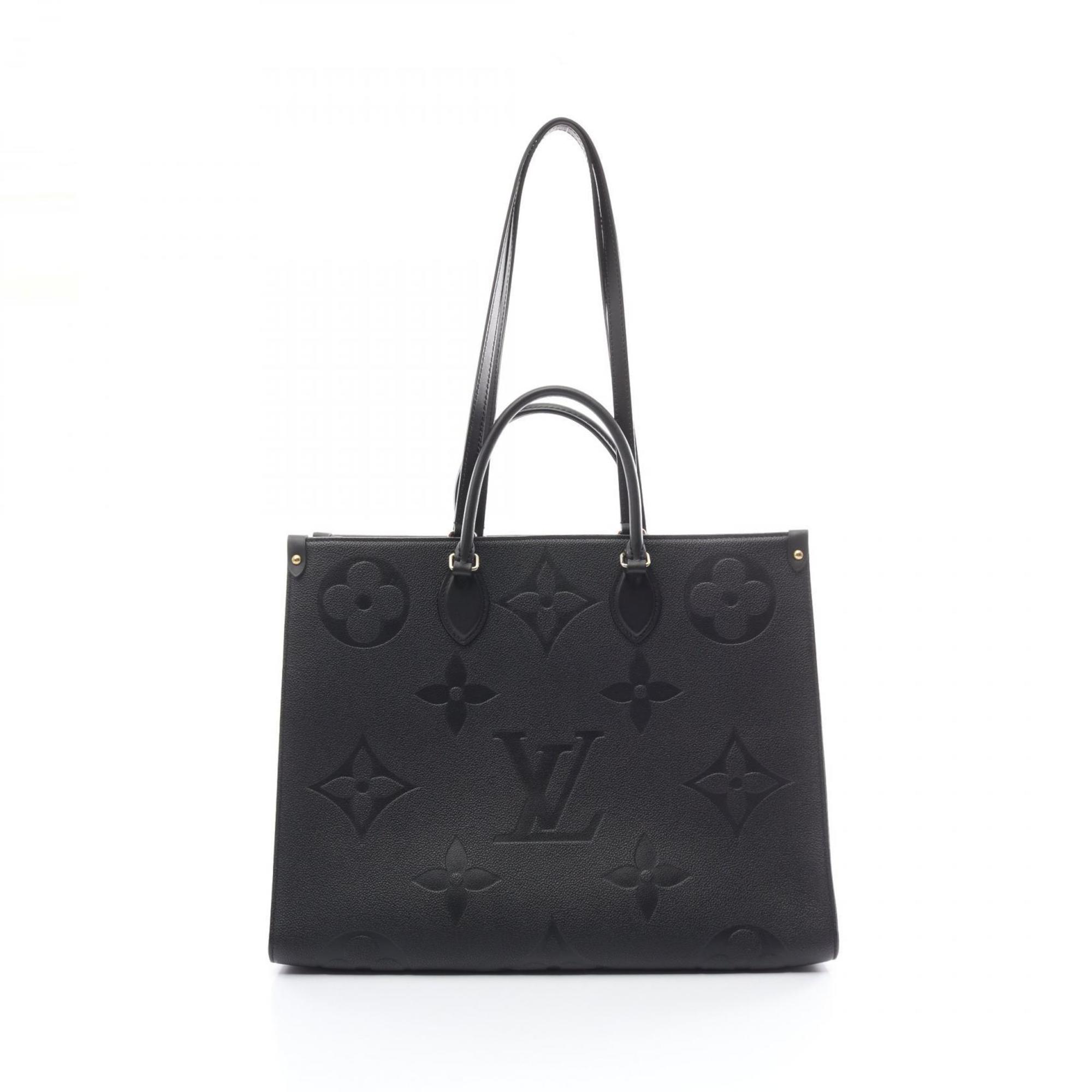 LOUIS VUITTON On the Go GM Monogram Empreinte Noir Tote Bag Leather Women's Black M44925