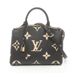 LOUIS VUITTON Petit Pale PM Bicolor Handbag Bag Leather Monogram Empreinte Women's Black Beige M58913