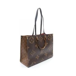 LOUIS VUITTON On the Go GM Shoulder Bag, Coated Canvas, Leather, Monogram Giant Reverse, Women's, Brown, M45320