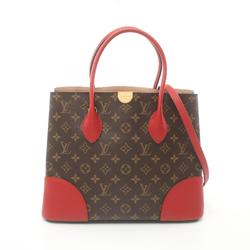 Louis Vuitton Flandrin Monogram Cerise Tote Bag, Coated Canvas, Leather, Women's, Brown, Red, M41596