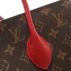 Louis Vuitton Flandrin Monogram Cerise Tote Bag, Coated Canvas, Leather, Women's, Brown, Red, M41596