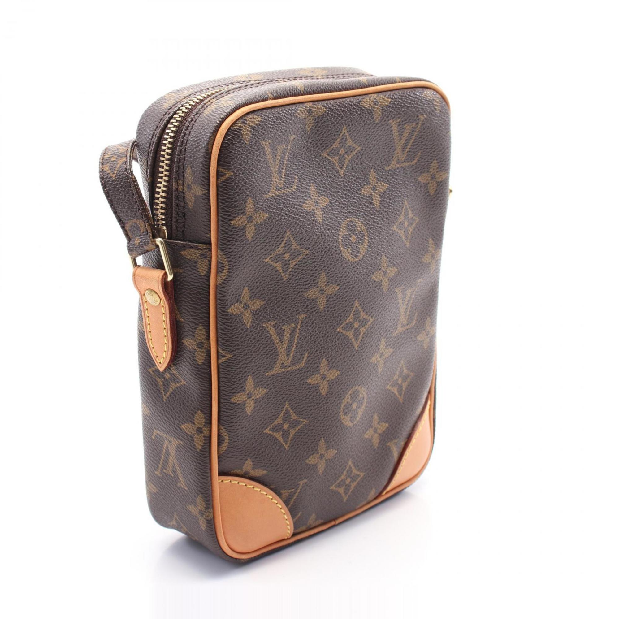 Louis Vuitton Danube Monogram Shoulder Bag, Coated Canvas, Leather, Women's, Brown, M45266