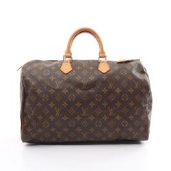 Louis Vuitton Speedy 40 Handbag Bag Coated Canvas Leather Monogram Women's Brown M41522