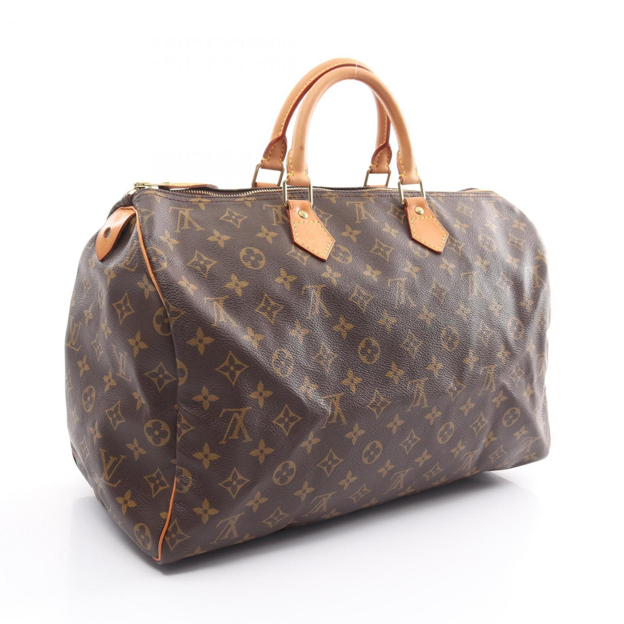 Louis Vuitton Speedy 40 Handbag Bag Coated Canvas Leather Monogram Women's Brown M41522