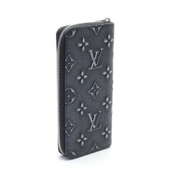 Louis Vuitton LOUIS VUITTON Zippy Wallet Vertical Round Long Leather Monogram Men's Black Blue M81775