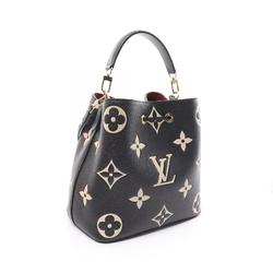 Louis Vuitton NeoNoe MM Bicolor Shoulder Bag Leather Monogram Empreinte Women's Black Beige M45497