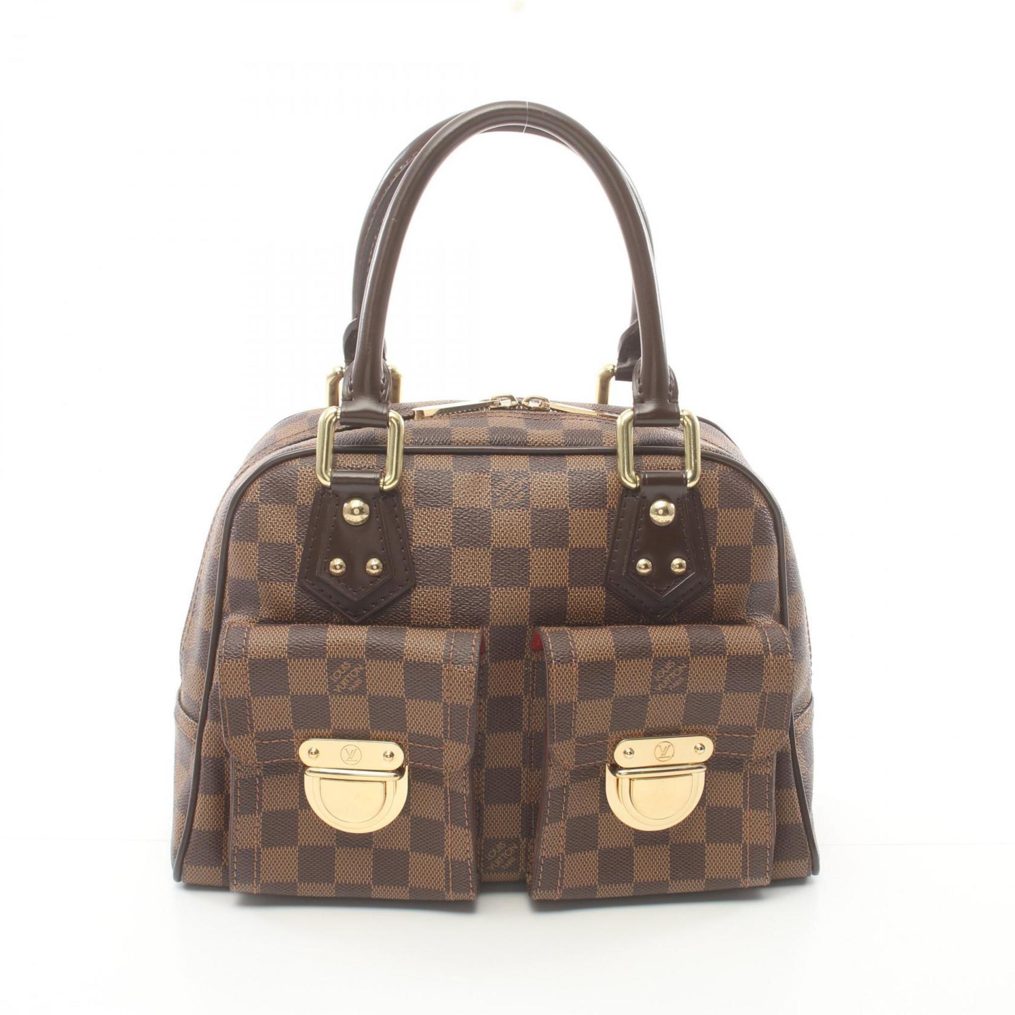 LOUIS VUITTON Manhattan PM Handbag Bag Coated Canvas Leather Damier Women's Brown N48173