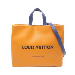 Louis Vuitton LOUIS VUITTON Shopper Tote MM Saffron Bag Leather Men's Women's Orange M24457