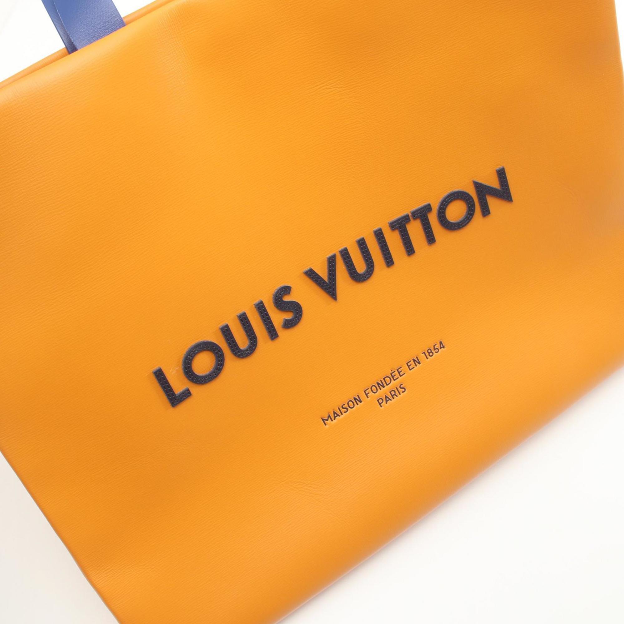 Louis Vuitton LOUIS VUITTON Shopper Tote MM Saffron Bag Leather Men's Women's Orange M24457