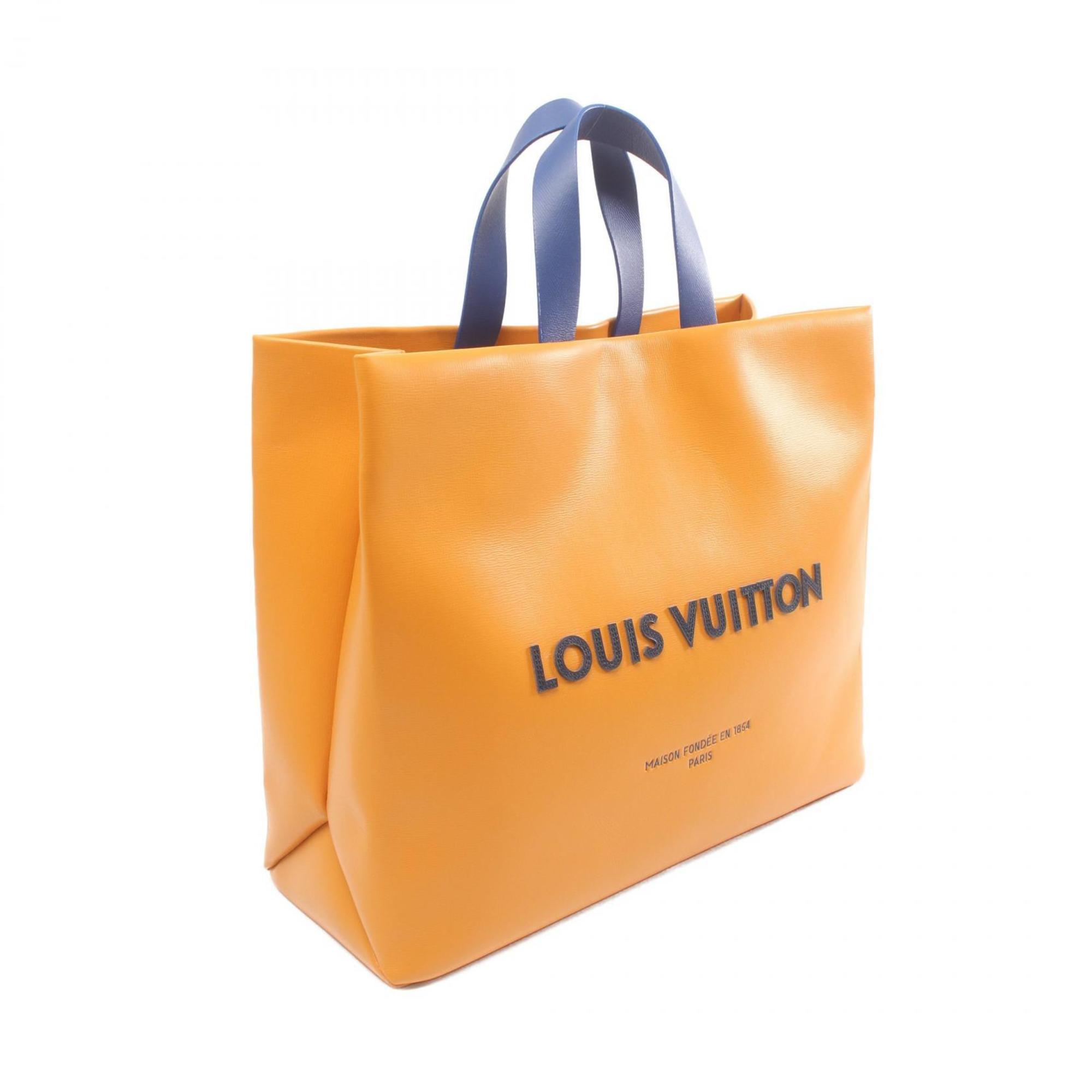 Louis Vuitton LOUIS VUITTON Shopper Tote MM Saffron Bag Leather Men's Women's Orange M24457