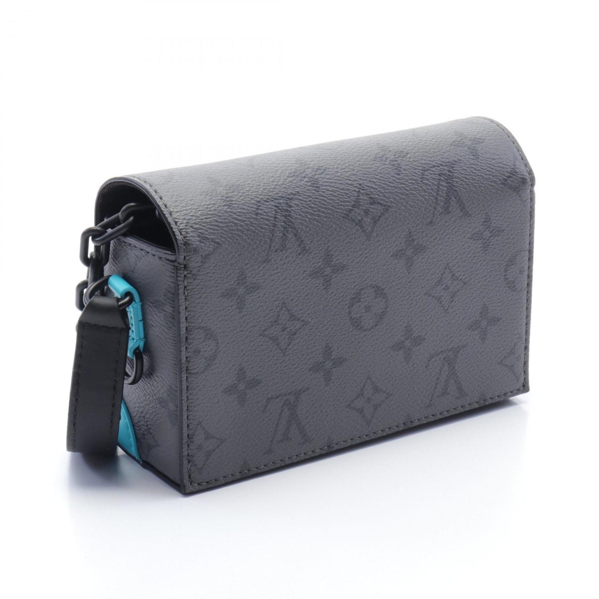 LOUIS VUITTON Steamer Wearable Wallet Shoulder Bag Coated Canvas Leather Monogram Eclipse Reverse Men's Gray Black Blue M11496