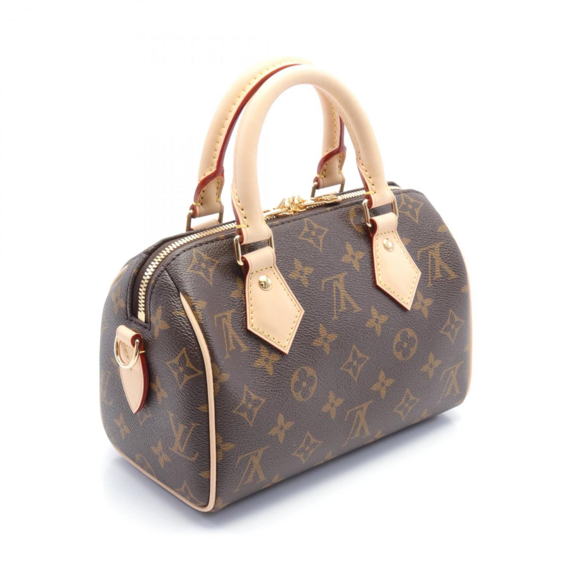 Louis Vuitton Speedy Bandouliere 20 Handbag Bag Coated Canvas Leather Monogram Women's Brown M46234