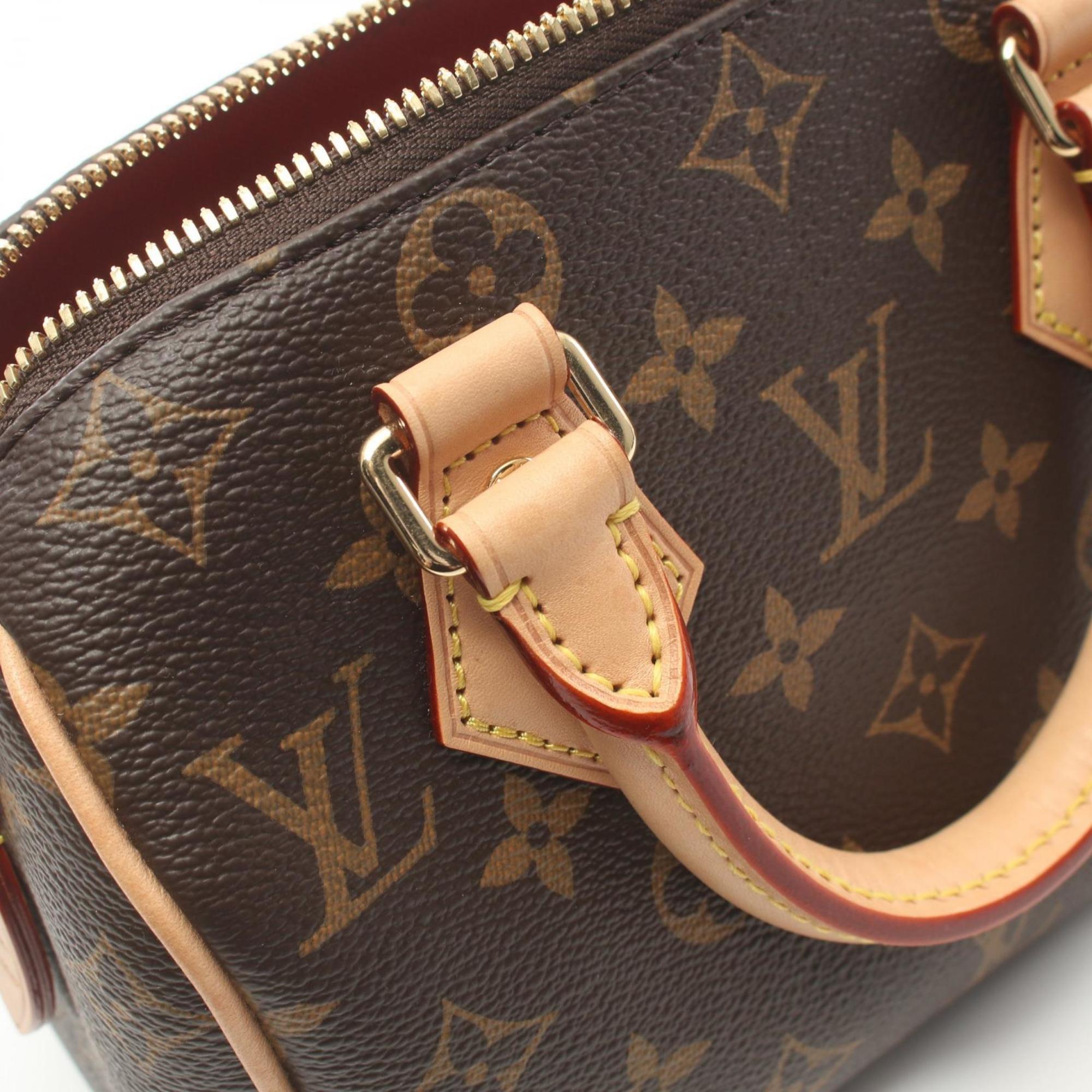 Louis Vuitton Speedy Bandouliere 20 Handbag Bag Coated Canvas Leather Monogram Women's Brown M46222