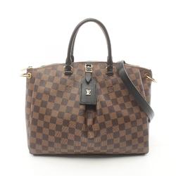 Louis Vuitton Odeon Tote MM Bag Coated Canvas Leather Damier Women's Brown N45283