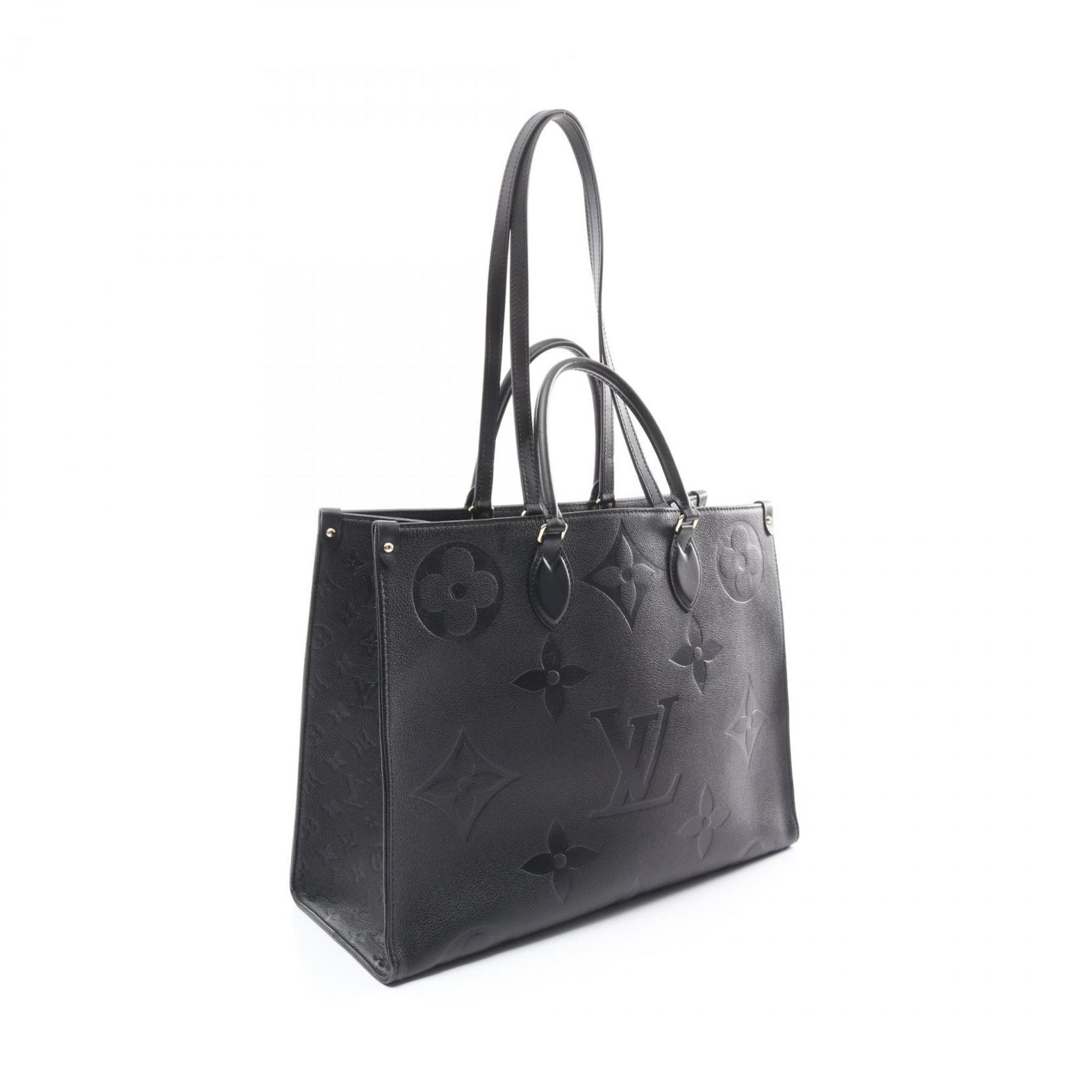 LOUIS VUITTON On the Go GM Tote Bag Leather Monogram Empreinte Women's Black M44925