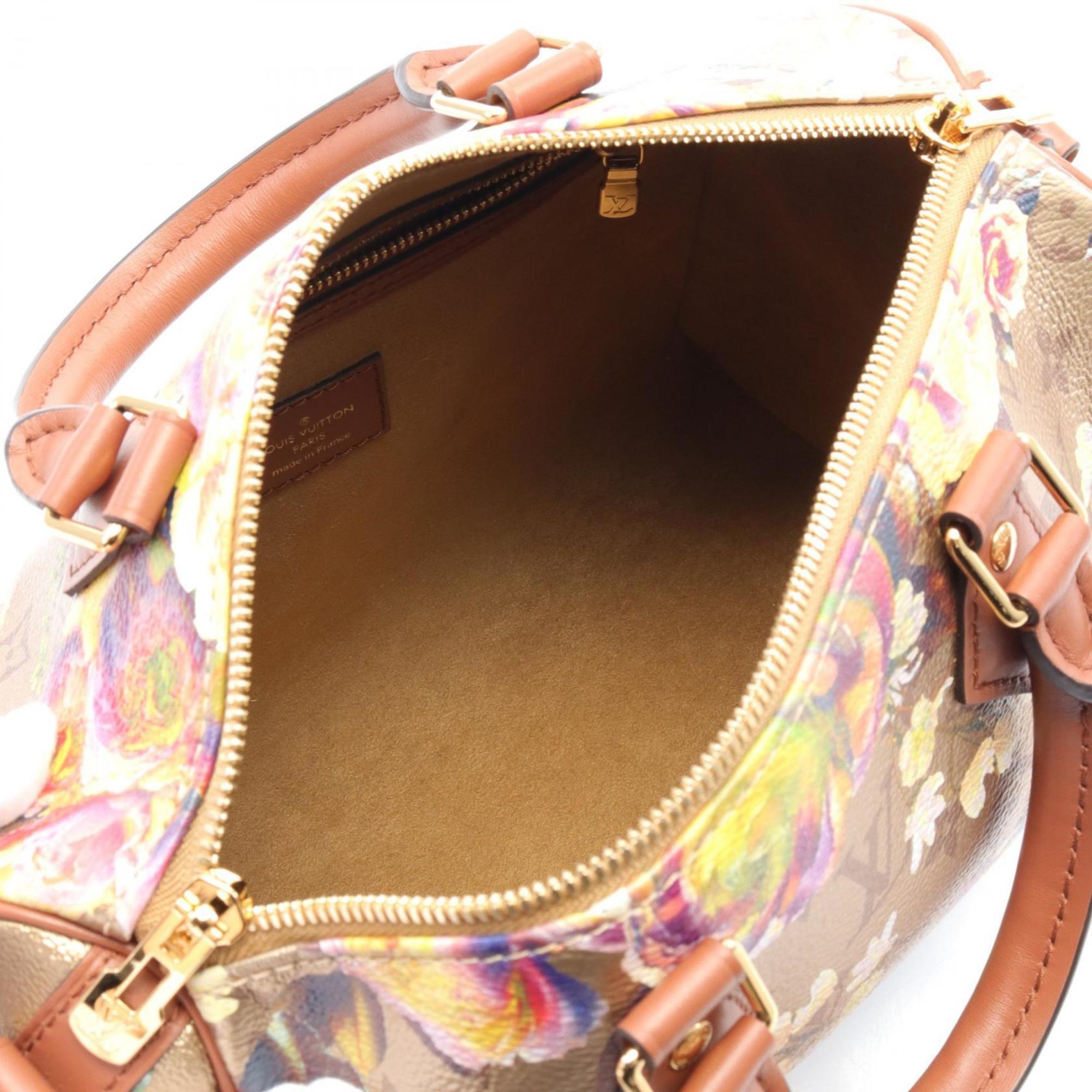 Louis Vuitton Speedy Bandouliere 25 LV Garden Handbag Bag Coated Canvas Leather Women's Gold Brown Multicolor M21317