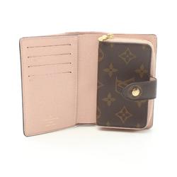 Louis Vuitton LOUIS VUITTON Portefeuille Juliette Monogram Rose Ballerine Bi-fold Wallet Coated Canvas Leather Women's Brown Pink M80973