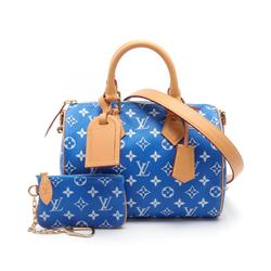 Louis Vuitton Speedy P9 Bandouliere 25 Boston Bag Leather Monogram Women's Blue White Brown M24424