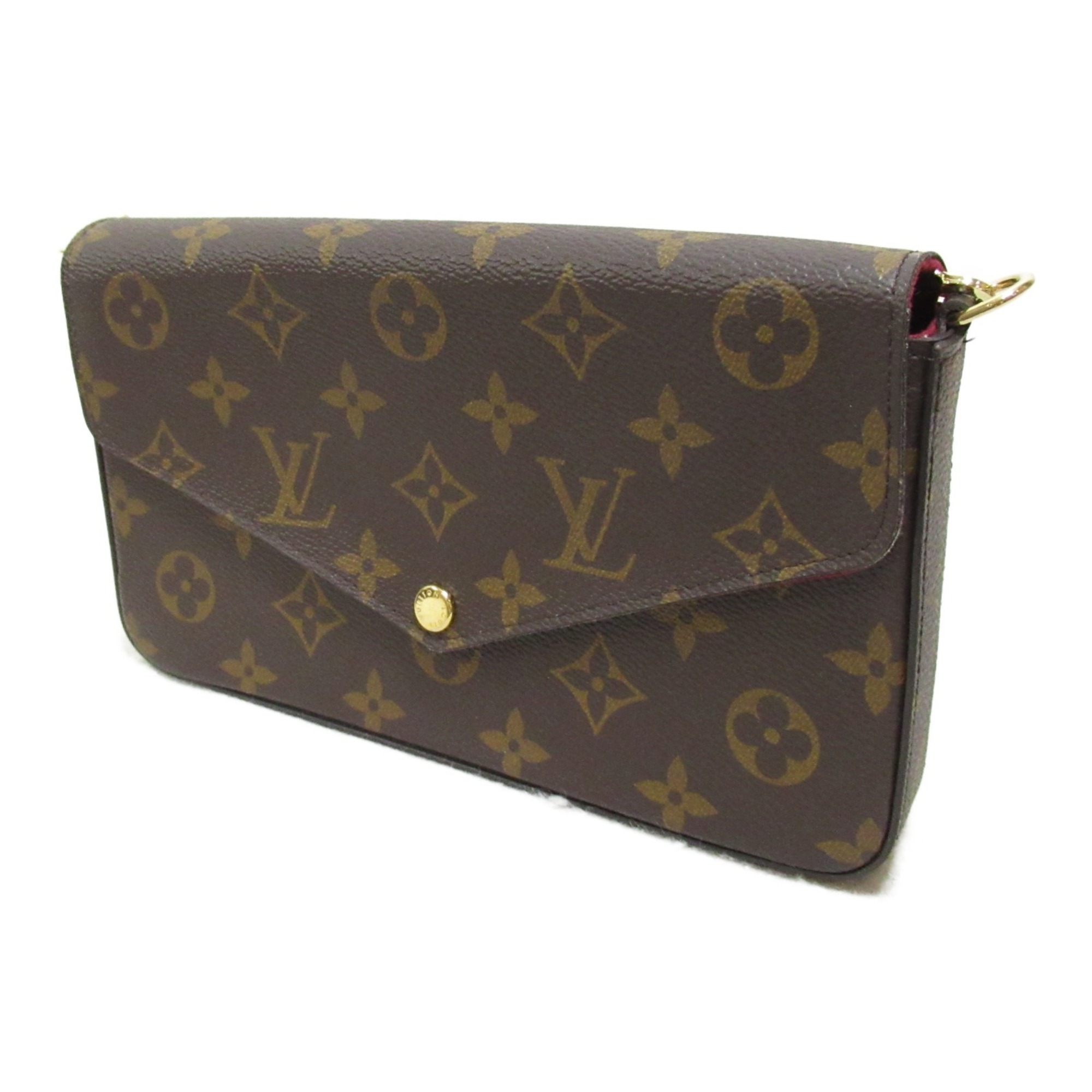 Louis Vuitton LOUIS VUITTON Pochette Felicie Shoulder Bag Coated Canvas Monogram Women's Brown M61276