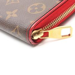 Louis Vuitton LOUIS VUITTON Zippy Wallet Retiro Round Long Coated Canvas Leather Monogram Women's Brown Red M61854