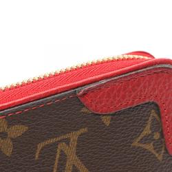 Louis Vuitton LOUIS VUITTON Zippy Wallet Retiro Round Long Coated Canvas Leather Monogram Women's Brown Red M61854