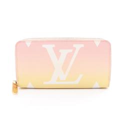 Louis Vuitton Zippy Wallet by the Pool Rose Clair Round Long Coated Canvas Women's Pink Yellow M80361