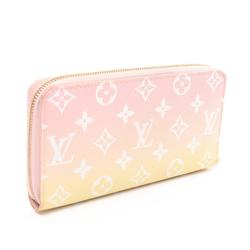 Louis Vuitton Zippy Wallet by the Pool Rose Clair Round Long Coated Canvas Women's Pink Yellow M80361