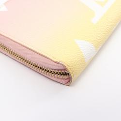 Louis Vuitton Zippy Wallet by the Pool Rose Clair Round Long Coated Canvas Women's Pink Yellow M80361