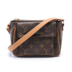 Louis Vuitton Vivacite PM Shoulder Bag, Coated Canvas, Leather, Monogram, Women's, Brown, M51165