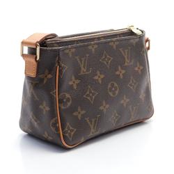 Louis Vuitton Vivacite PM Shoulder Bag, Coated Canvas, Leather, Monogram, Women's, Brown, M51165