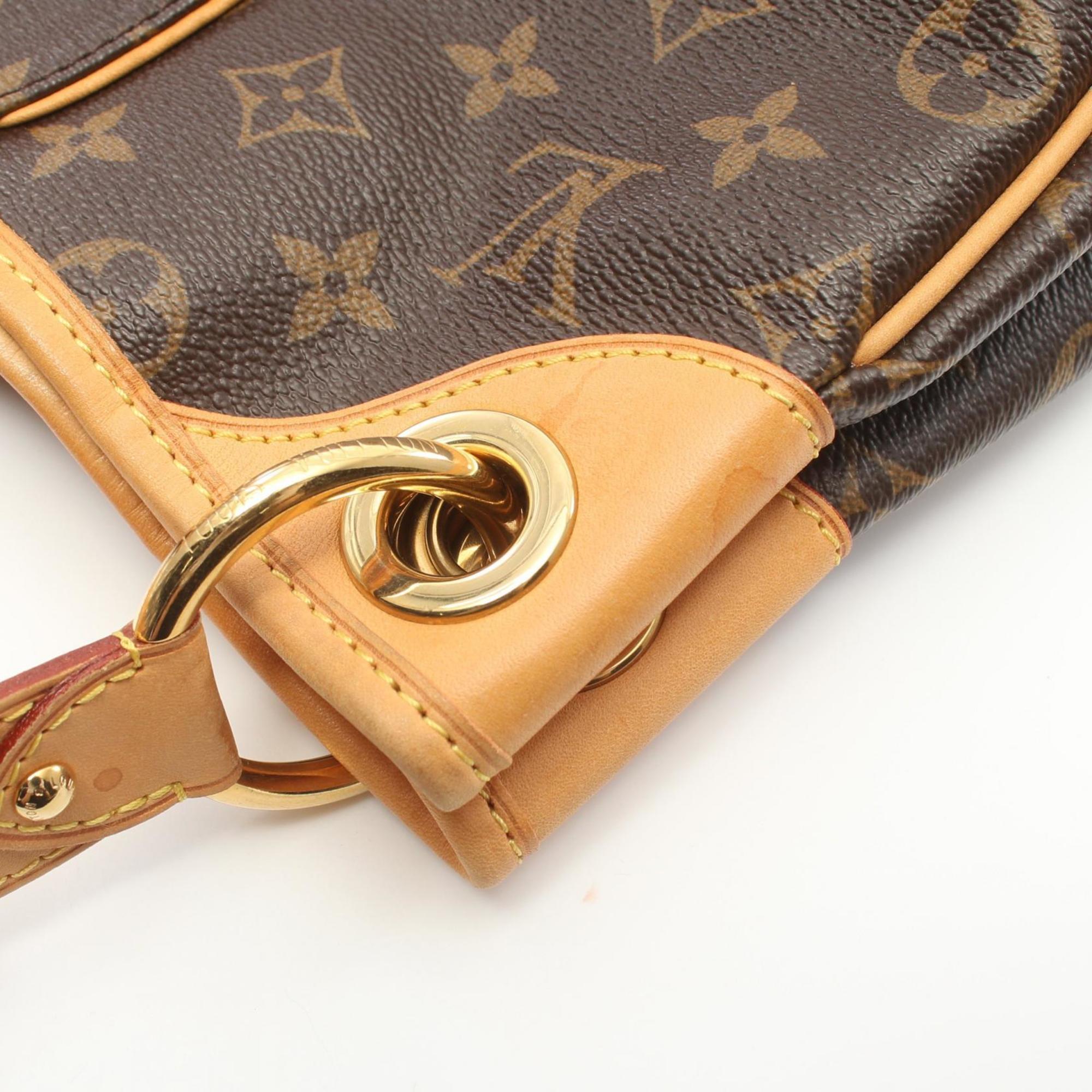 Louis Vuitton Galliera PM Shoulder Bag, Coated Canvas, Leather, Monogram, Women's, Brown, M56382