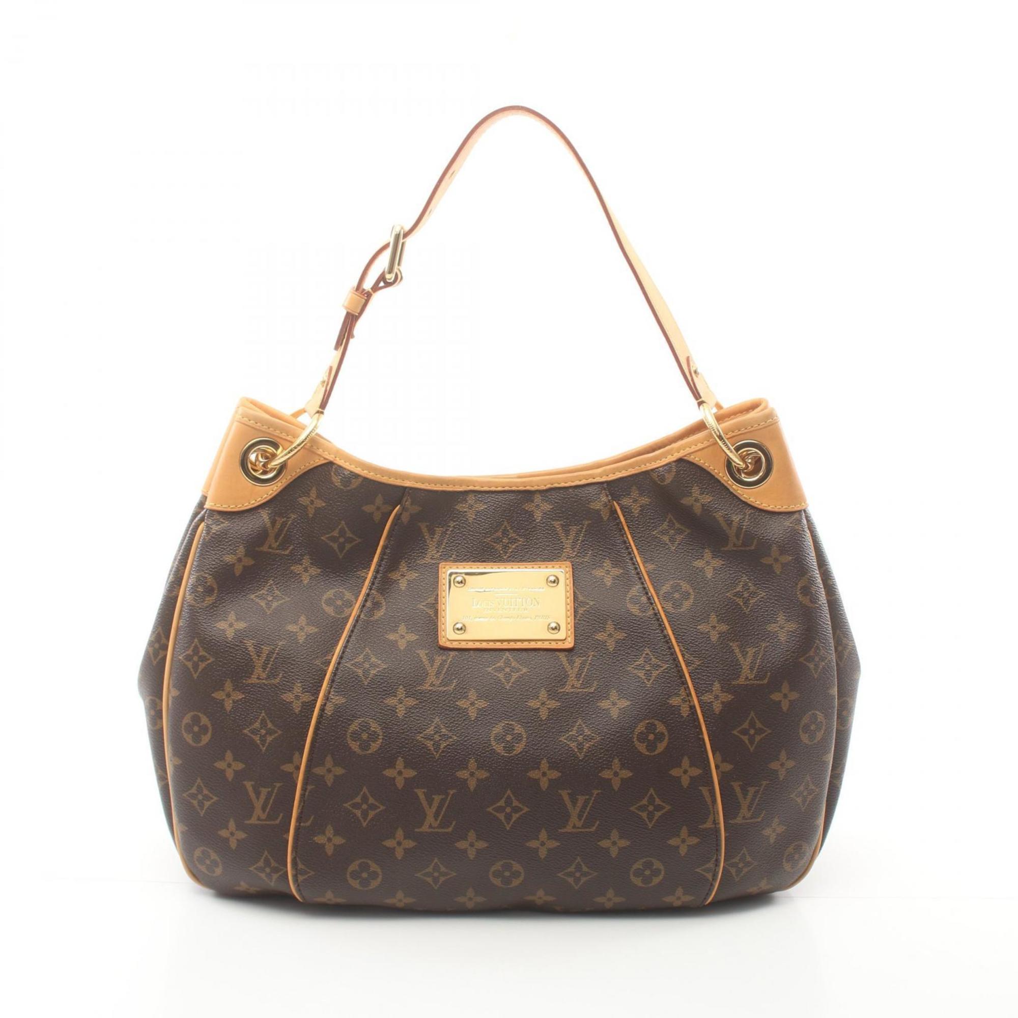 Louis Vuitton Galliera PM Shoulder Bag, Coated Canvas, Leather, Monogram, Women's, Brown, M56382