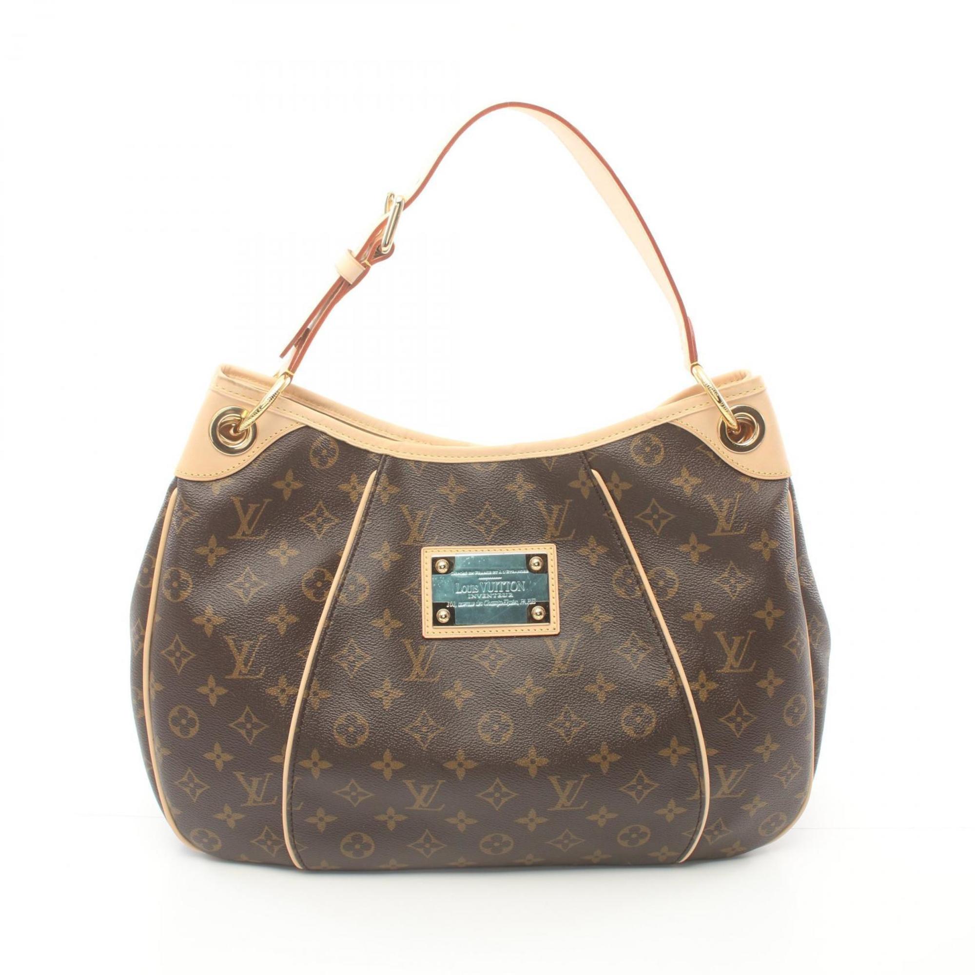 Louis Vuitton Galliera PM Shoulder Bag, Coated Canvas, Leather, Monogram, Women's, Brown, M56382