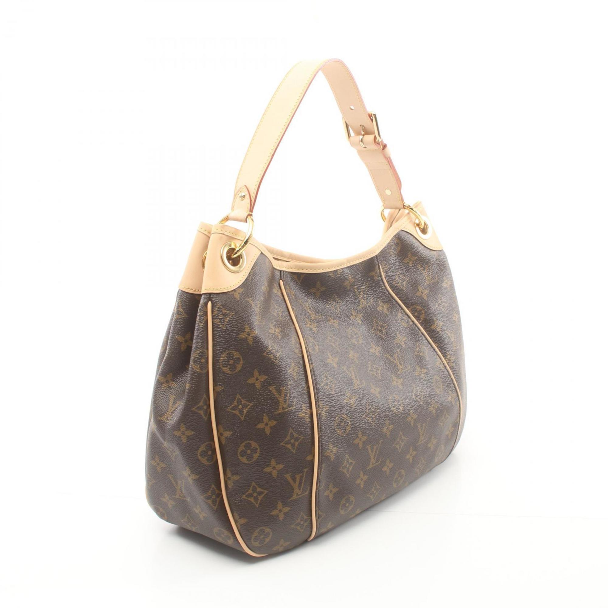 Louis Vuitton Galliera PM Shoulder Bag, Coated Canvas, Leather, Monogram, Women's, Brown, M56382